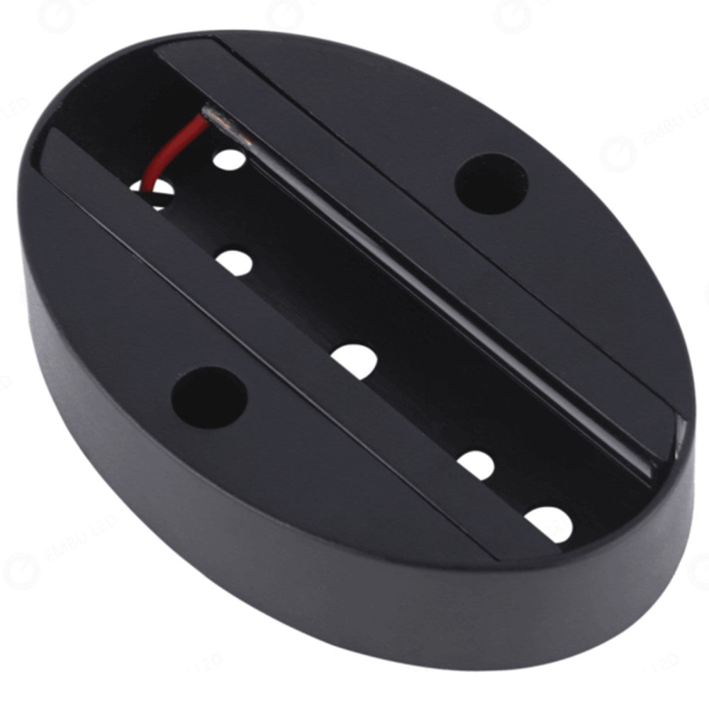 BASE SOBREPOR OVAL PARA SPOT TRILHO LUMINATTI LM949 PRETO