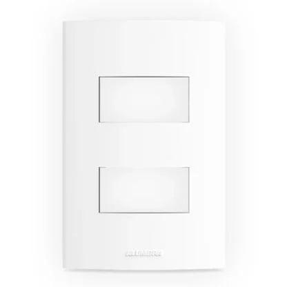 Placa 2x4 com 2 Postos Separados e Suporte PV1102BC Viva Branco