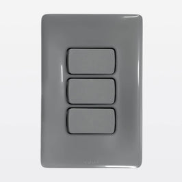 Interruptor 3 Simples 10A com Placa Cinza 680102CZ Zeffia Legrand