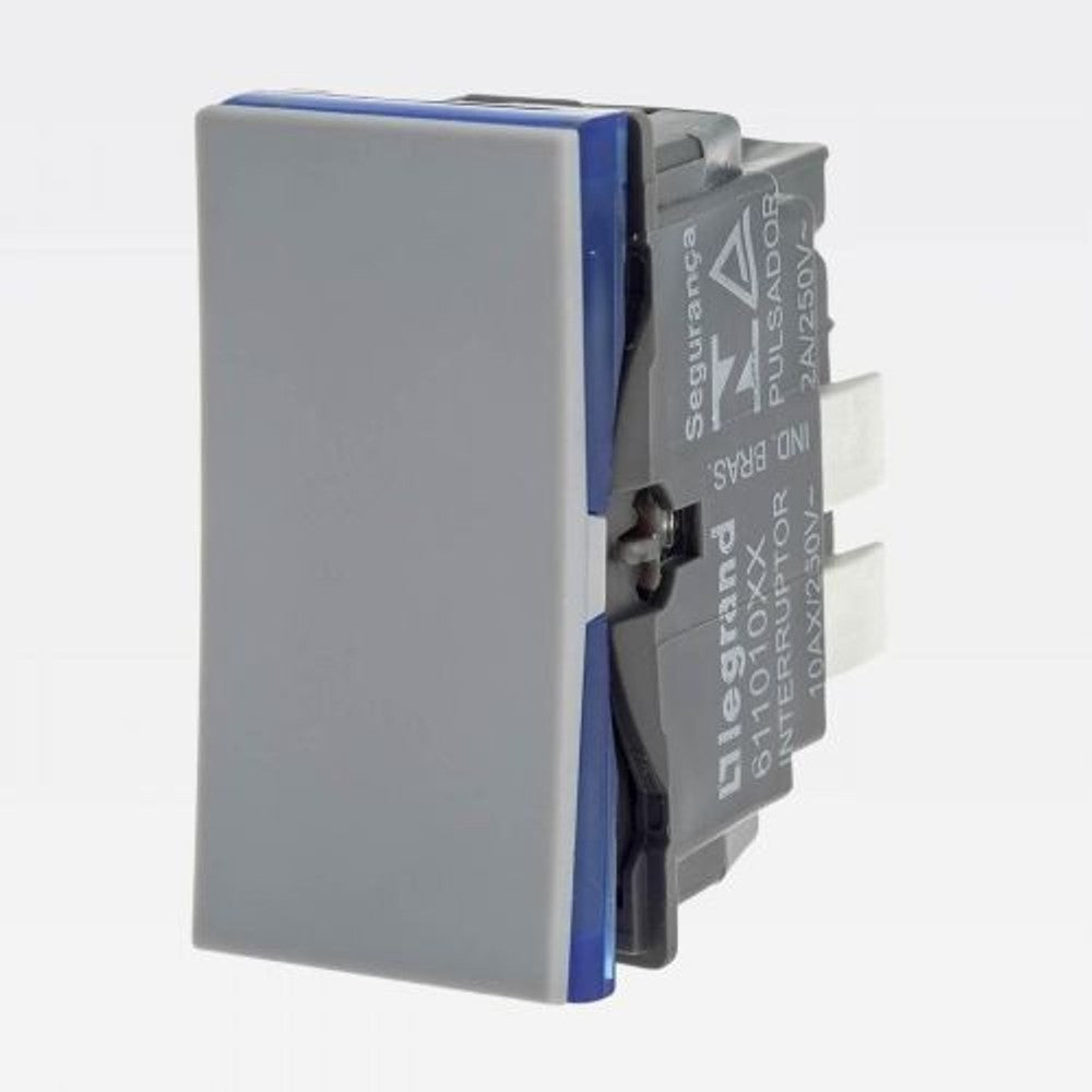Interruptor Módulo Simples Bivolt 10A Cinza 611010CZ Plus Legrand