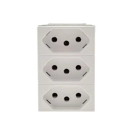 Tomada Tripla Módulo 2P T 10A Branco 615043BC Plus Legrand