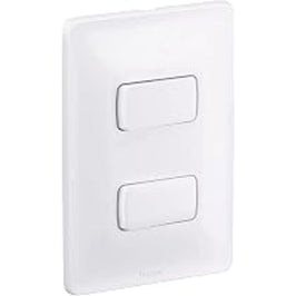 Interruptor 2 Simples 10A com Placa 680101 Preto Zeffia