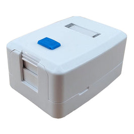 Caixa de Sobrepor para 1 RJ45 Branco Categoria 5 Retrátil
