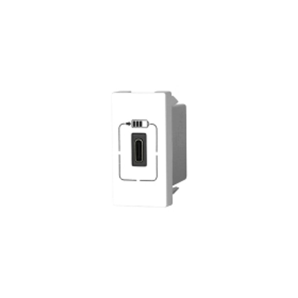 Tomada Módulo Carregador USB Tipo C 615097 BC Plus Branco