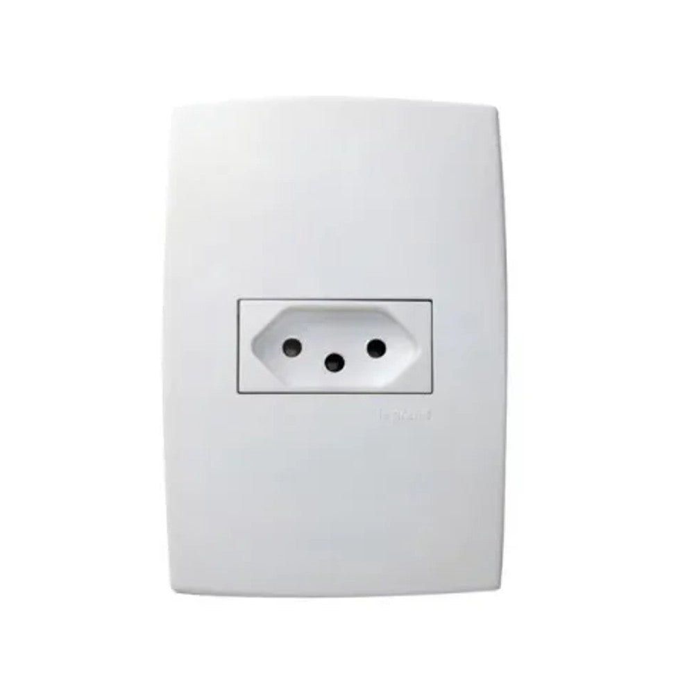 Tomada 2 Polos e Terra 20A Cinza Com Placa Linha Plus 615081