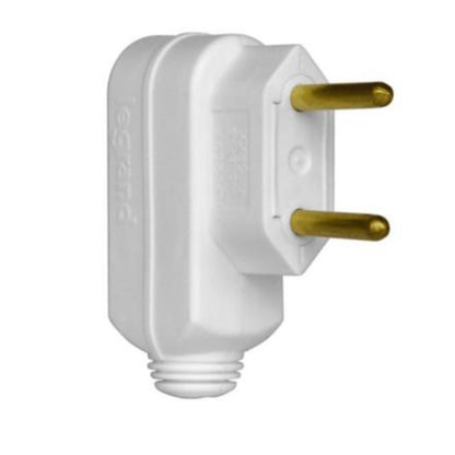 Plug Macho 2 Polos 10A Branco Referência 615830 Linha Pial GL