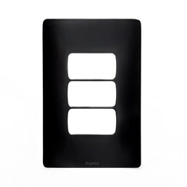 Placa 2x4 3 Postos Separada Preto Zeffia Legrand