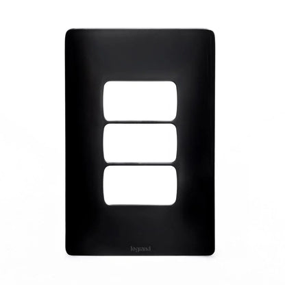 Placa 2x4 3 Postos Separada Preto Zeffia Legrand
