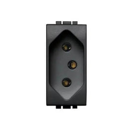 Tomada 2 Polos e Terra 20A BTicino Axolute Preto Legrand