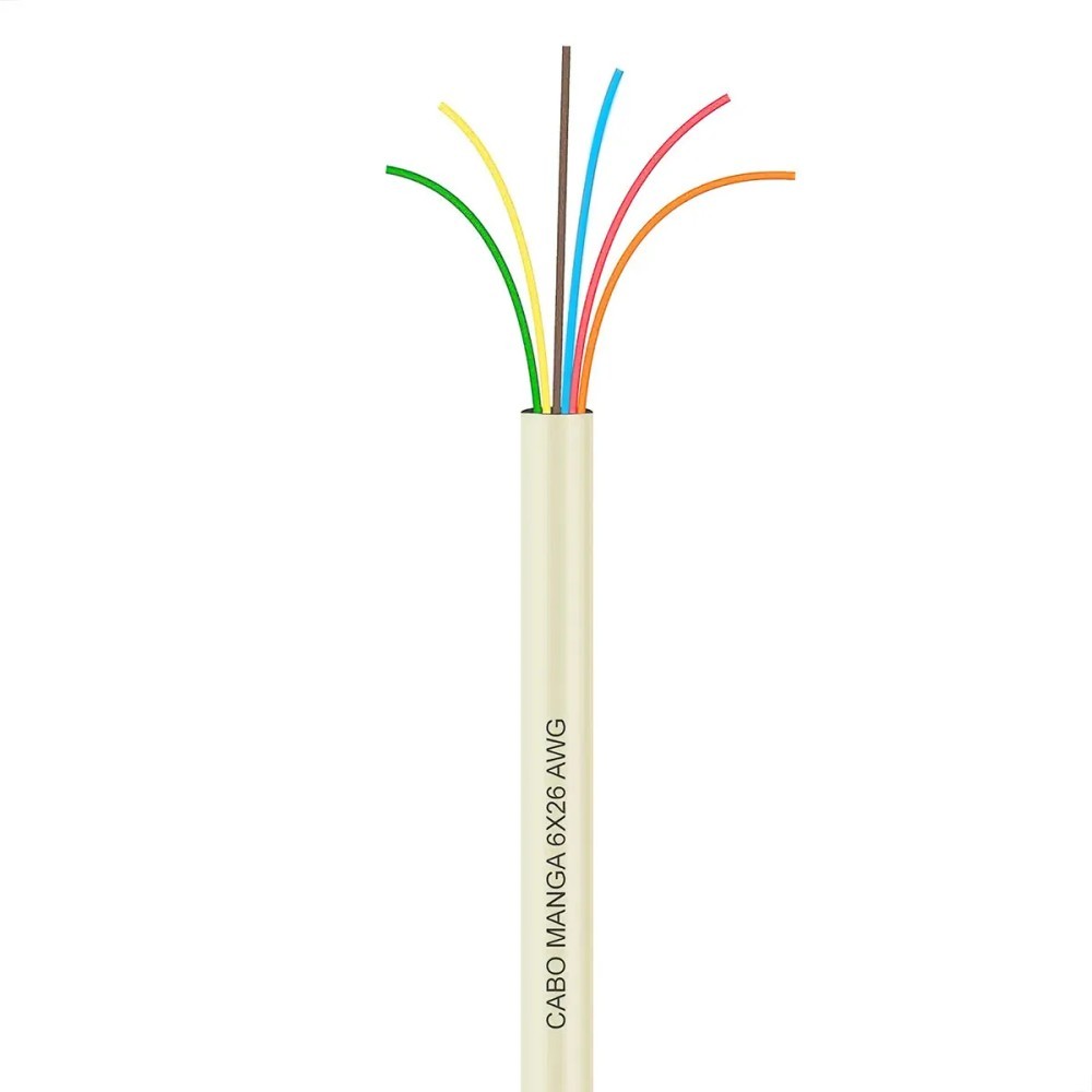 Cabo Manga 6 Vias 26 AWG Blindado Flexível