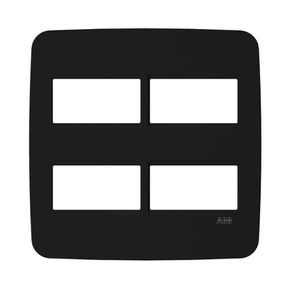 Placa 4x4 4 Postos Separados Zeffia Preto