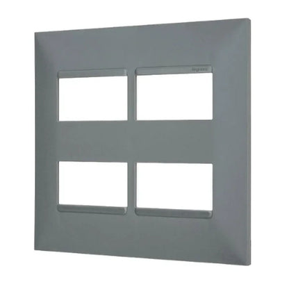 Placa 4x4 4 Postos Separados Plus Cinza 618514CZ GL