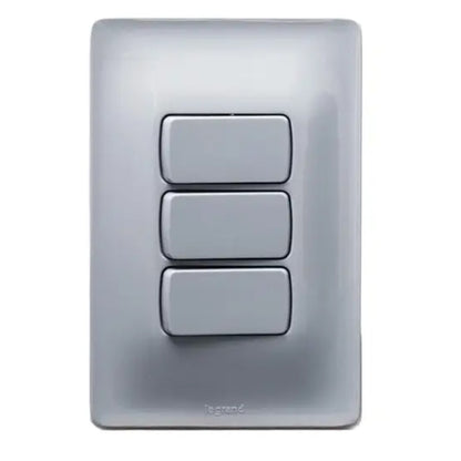 Interruptor Tripolar 10A Com Placa Zeffia Cinza Cemar