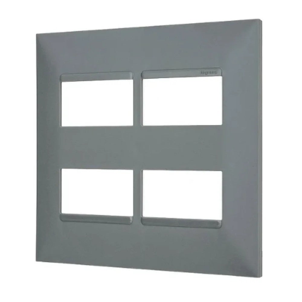Placa 4x4 4 Postos Separados Plus Cinza 618514CZ GL