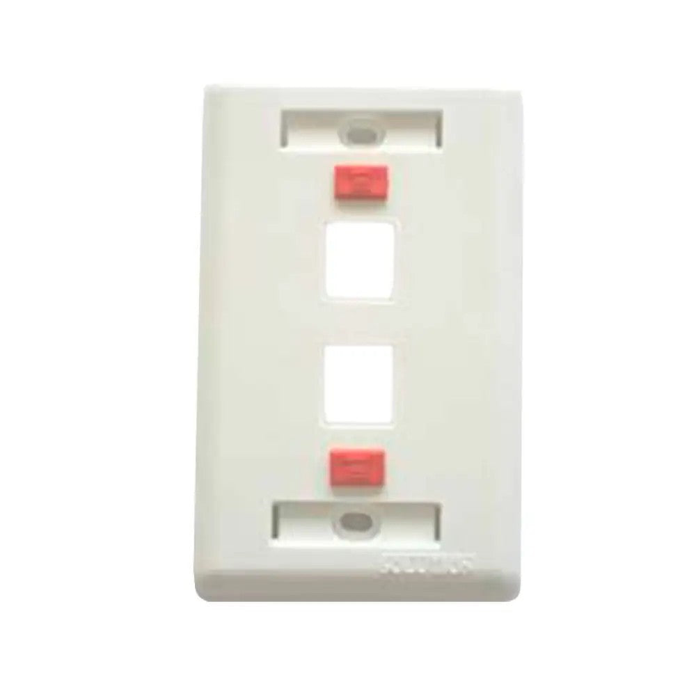 Placa 2x4 para 2 Conectores RJ45 Branco