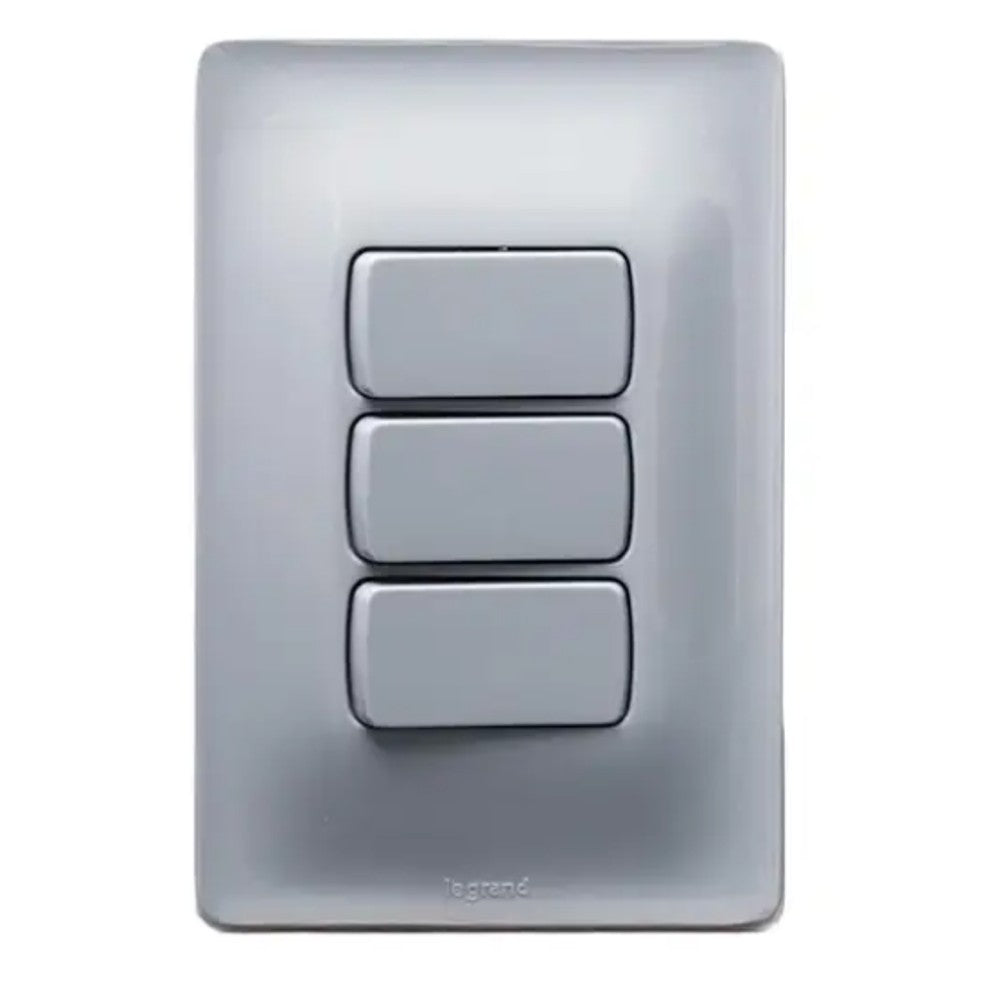 Interruptor Tripolar 10A Com Placa Zeffia Cinza Cemar