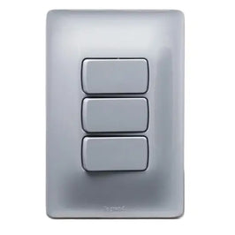 Interruptor Tripolar 10A Com Placa Zeffia Cinza Cemar