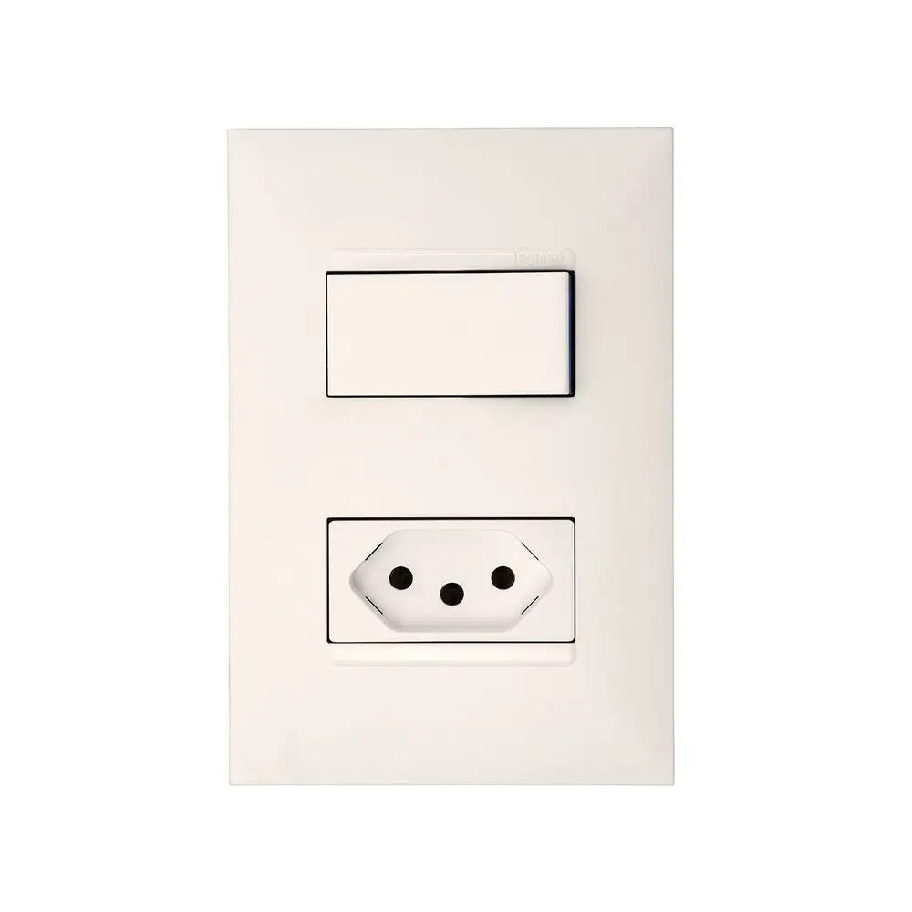 Interruptor Simples com Tomada 2P T 20A com Placa Plus 615073BC