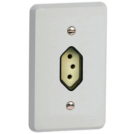 Tomada 2P T 10A com Placa 054343 Silentoque Legrand Cinza