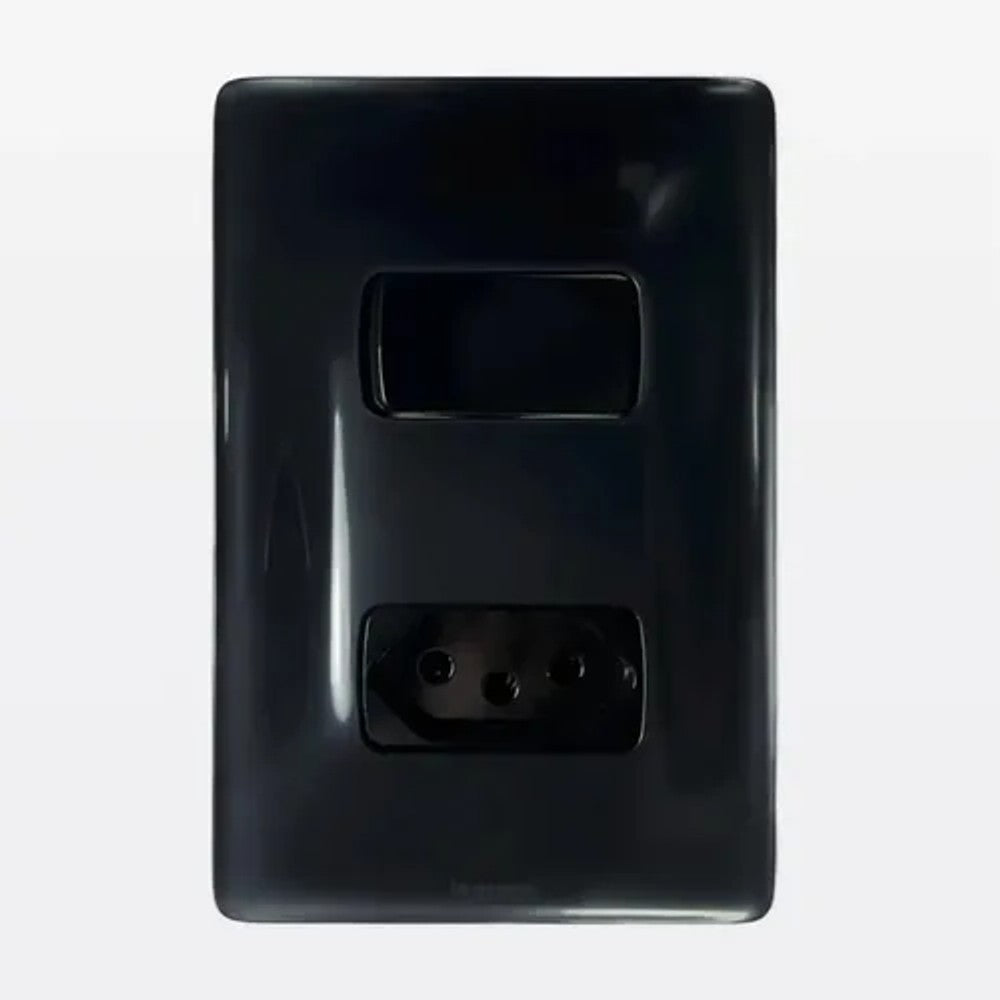 Interruptor 3 Paralelo 10 Amperes com Placa Preto Zeffia Legrand