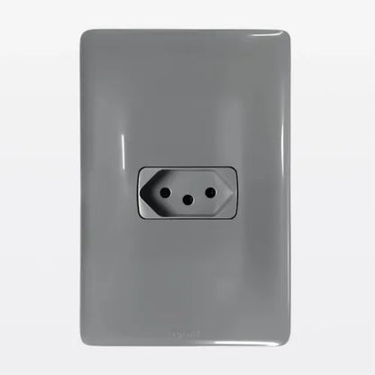 Tomada 2P T 10A com Placa Cinza 680110CZ Zeffia Legrand
