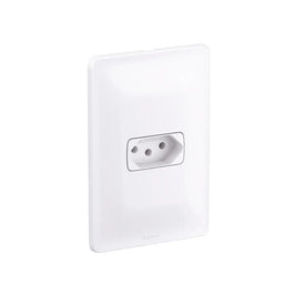 Tomada 2 Polos e Terra 20A com Placa Zeffia Branco