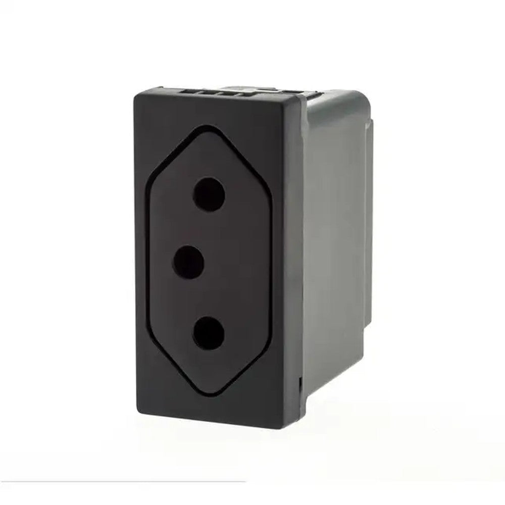 Tomada Módulo 2P T 10A Fêmea Móvel Preto 615041 Plus Legrand
