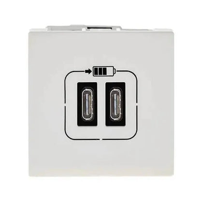 Tomada Módulo Carregador USB Tipo C Branca Linha Plus GL