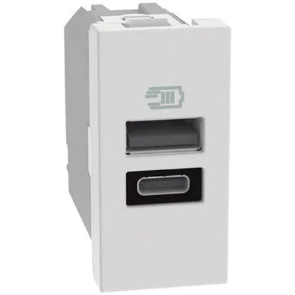 Tomada Módulo USB Tipo A e Tipo C JW4191AC Branco Matix Legrand