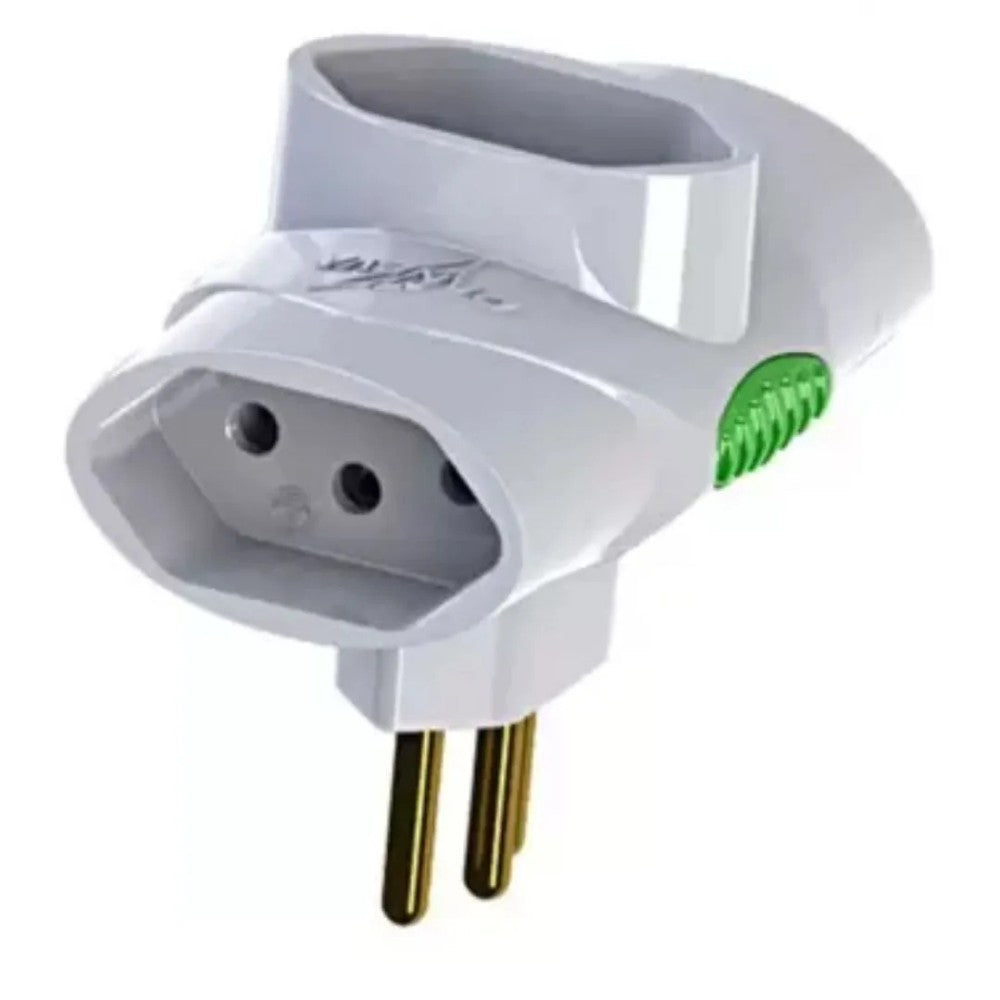 Plug Adaptador Benjamin T 2P T 10A Branco 1676 Daneva GL