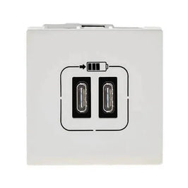 Tomada Módulo Carregador USB Tipo C Branca Linha Plus GL