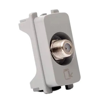 Tomada Modular Antena TV Coaxial Zeffia Cinza Gloss