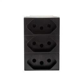 Tomada Tripla 2P T 10A Preto 615043PT Plus Legrand