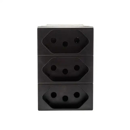 Tomada Tripla 2P T 10A Preto 615043PT Plus Legrand