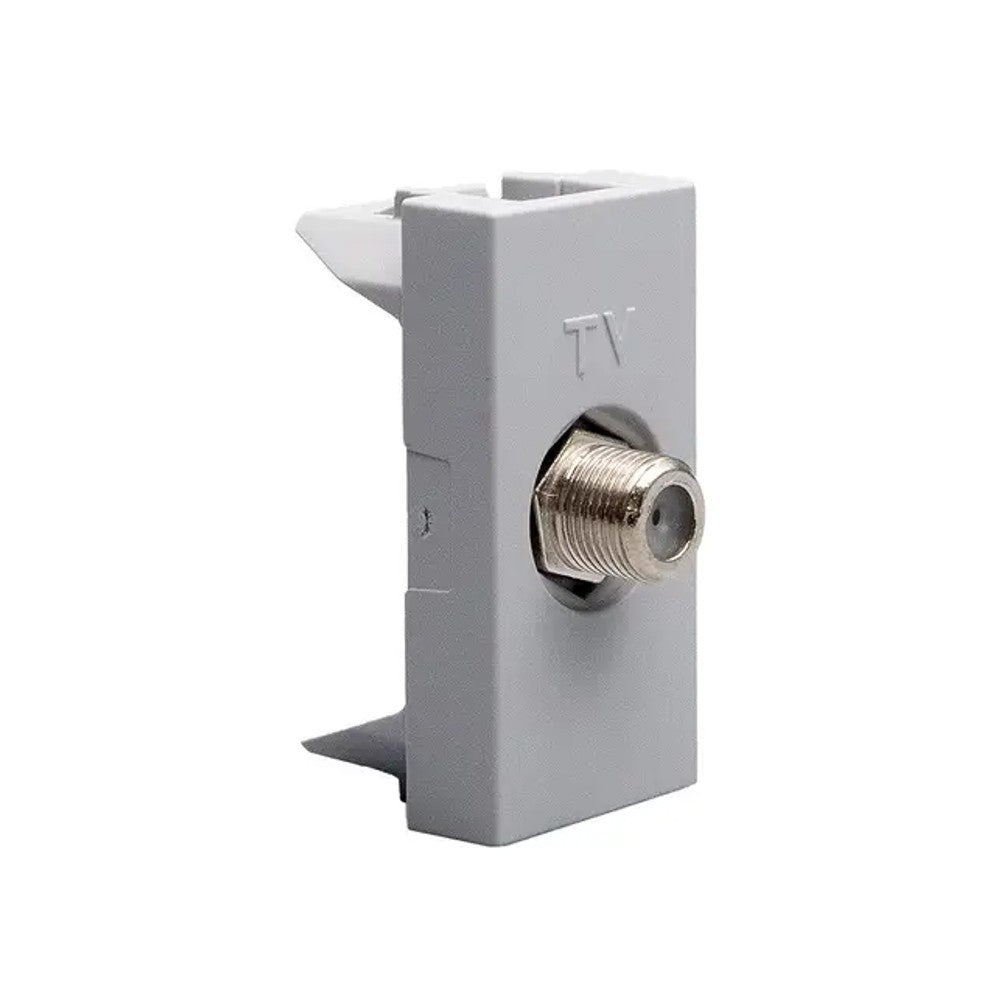 Tomada Modular de Antena TV Tipo F Cinza Linha Matix JG4202F