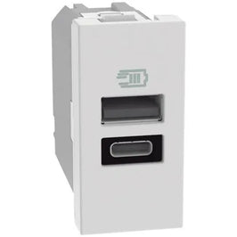 Tomada Módulo USB Tipo A e Tipo C JW4191AC Branco Matix Legrand