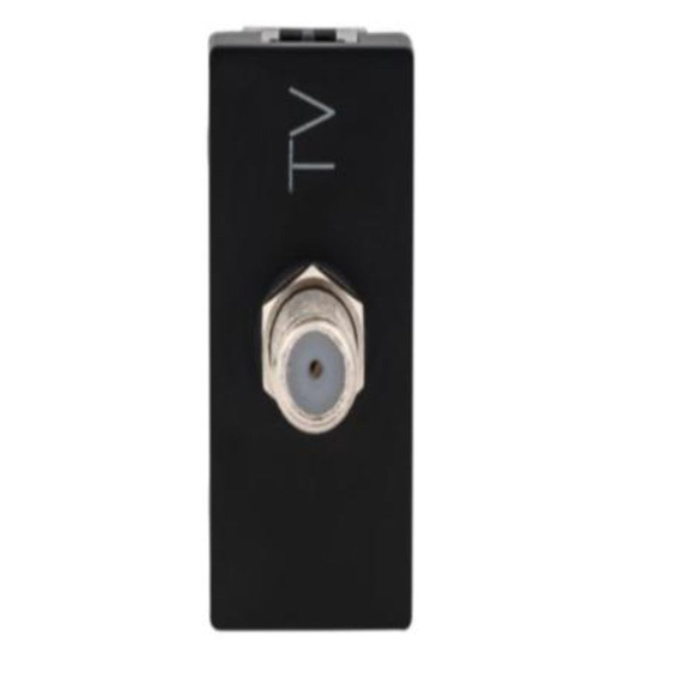 Tomada Modular para Antena de TV com Adaptador Linha Pialplus Preto