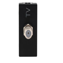 Tomada Modular para Antena de TV com Adaptador Linha Pialplus Preto