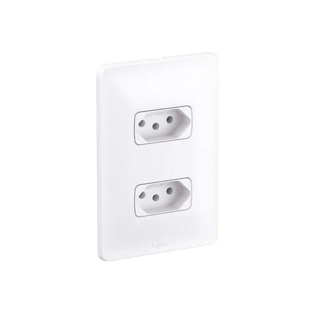 Tomada 2 Polos e Terra 10A com Placa 680110 Zeffia Legrand Branco