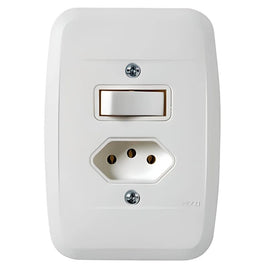 Tomada 2 Polos e Terra 20A Com Placa PVC Viva