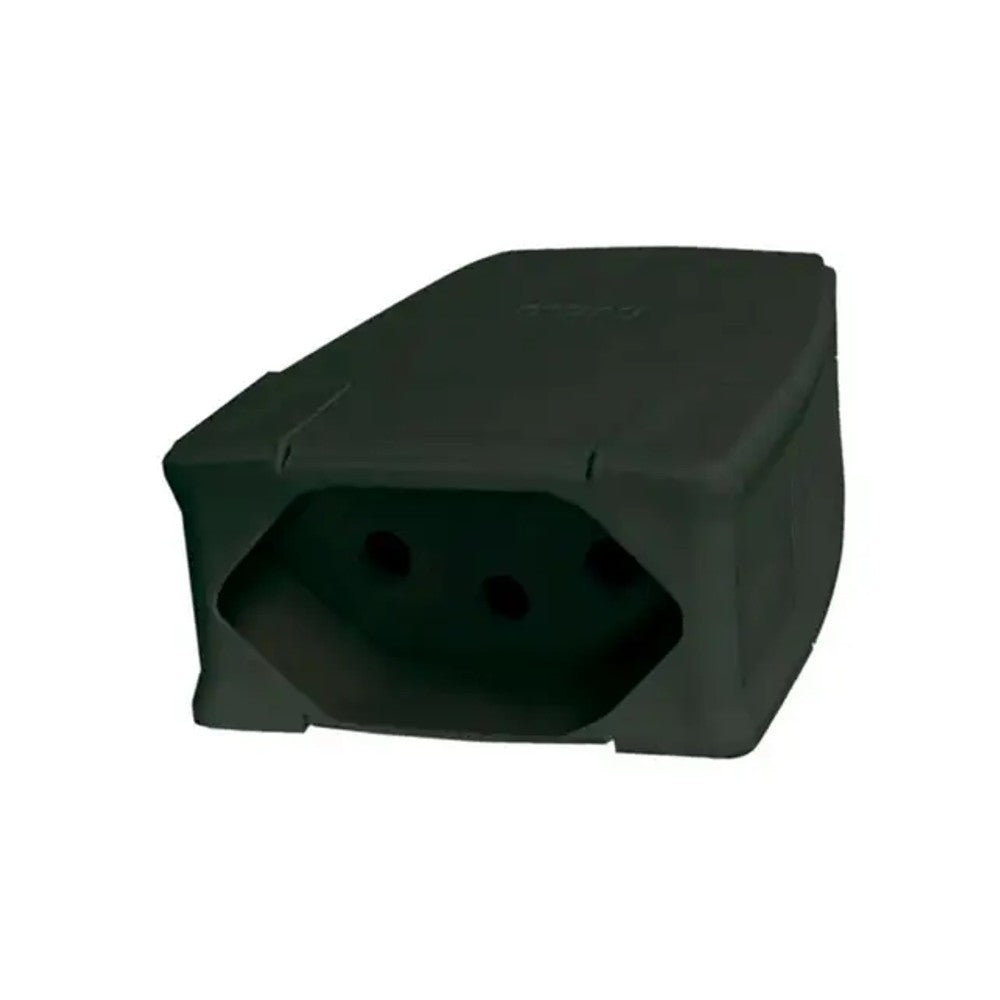 Plugue Fêmea 2 Polos e Terra 20A Preto 615957 Pial GL