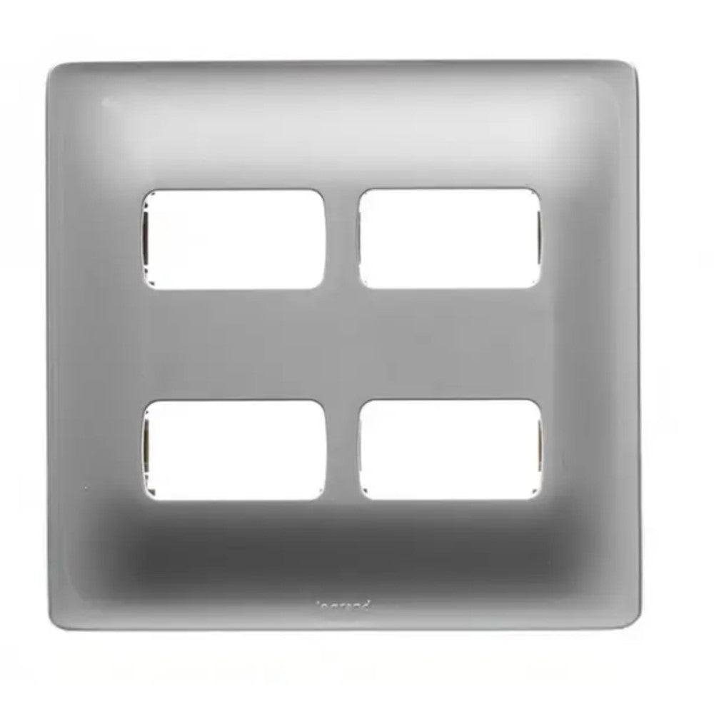 Placa 4x4 4 Postos Separados Cinza Zeffia