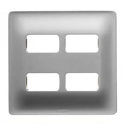 Placa 4x4 4 Postos Separados Cinza Zeffia