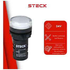 Sinaleiro LED 24V Branco SLDS245 Steck