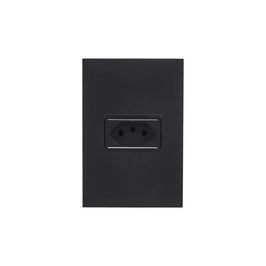 Tomada 2P T 10A Preto com Placa 615080PT Plus