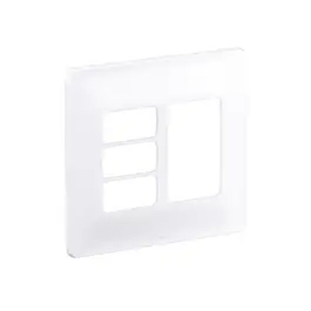 Placa 4x4 3 Postos Separados com 3 Juntas Zeffia Branco