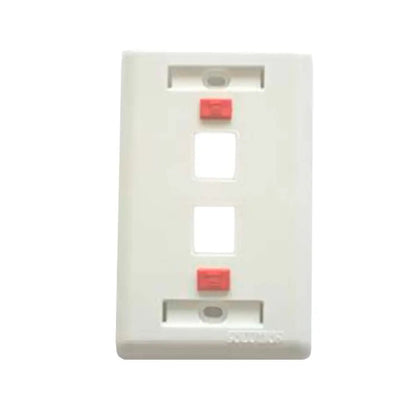 Placa 2x4 para 2 Conectores RJ45 Branco