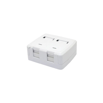 Caixa de Sobrepor para 2 Conectores RJ45 Branco Categoria 5 Retrátil