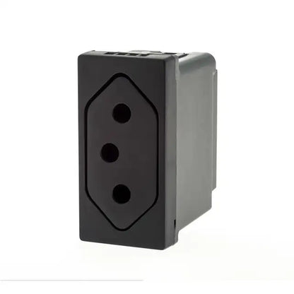 Tomada Módulo 2P T 10A Fêmea Móvel Preto 615041 Plus Legrand