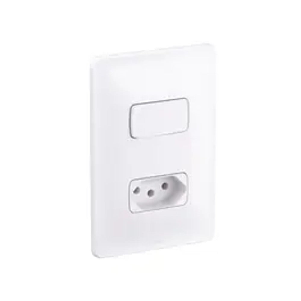 Interruptor Paralelo com Tomada 2P T 10A Branco Zeffi 680114 GL